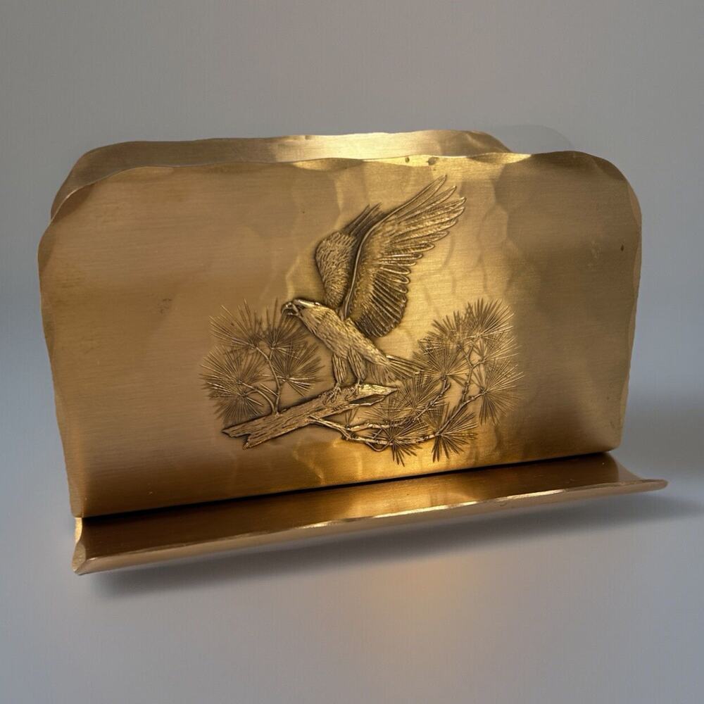 Bronze Mail Letter Pencil Holder Hammered Bronze Handmade By Natale Rossi Eagle